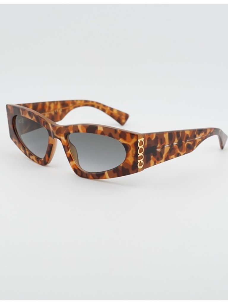 Gucci Gg2040s 004 Sunglasses Havana Cat Eye Frame, Grey Gradient Lenses